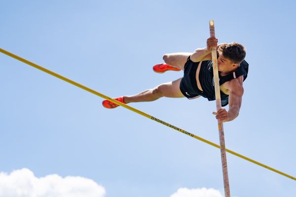 Marcel Meyer (Hannover 96) im Stabhochsprung am 03.07.2022 waehrend den NLV+BLV Leichtathletik-Landesmeisterschaften im Jahnstadion in Goettingen (Tag 1)